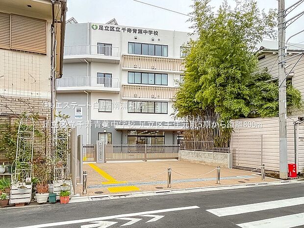 足立区立千寿青葉中学校(800m)