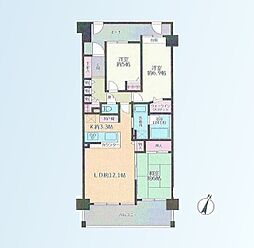 コスモ川口幸町 3LDKの間取図画像