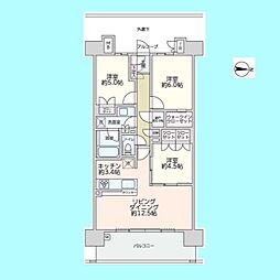 オーベル浦和レジデンス 3LDKの間取図画像