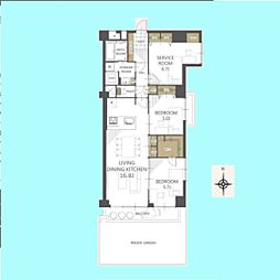 ハイラーク南浦和 2SLDKの間取図画像