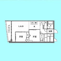 フドウ西川口ハイツ 2LDKの間取図画像