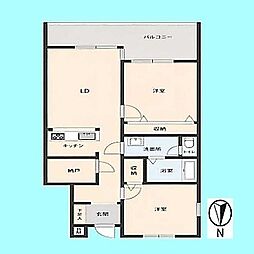ソフィアグリーンサイド川口 2LDKの間取図画像
