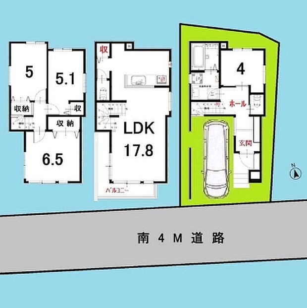 現況と図面が異なる場合は、現況を優先とさせていただきます。 