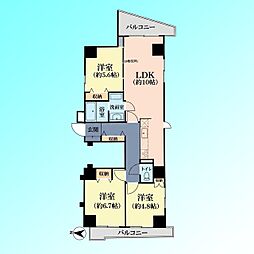 レガリアシティ北千住グランコート 3LDKの間取図画像