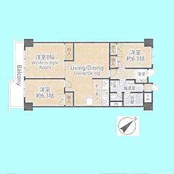 南浦和センチュリーマンション 3LDKの間取図画像