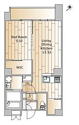 東急東横線 田園調布駅 徒歩6分の賃貸マンション 2階1LDKの間取り
