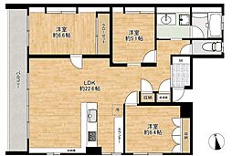 東急大井町線 北千束駅 徒歩1分の賃貸マンション 4階2SLDKの間取り