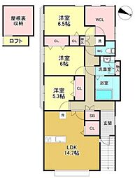 京王井の頭線 浜田山駅 徒歩8分の賃貸一戸建て 4LDKの間取り