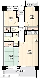 セリゼ雪が谷 4階3LDKの間取り