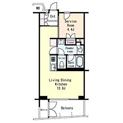 小田急小田原線 参宮橋駅 徒歩5分の賃貸マンション 3階1LDKの間取り