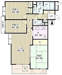 フラット浜田山 B棟 3階3LDKの間取り