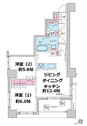 ステラメゾン三軒茶屋 13階2LDKの間取り