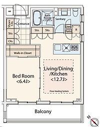 京王線 初台駅 徒歩7分の賃貸マンション 4階1LDKの間取り