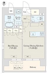 小田急小田原線 代々木上原駅 徒歩6分の賃貸マンション 4階1LDKの間取り