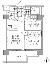 JPnoie下高井戸 2階2LDKの間取り