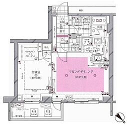 東急東横線 中目黒駅 徒歩11分の賃貸マンション 3階1LDKの間取り