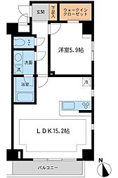 東急東横線 学芸大学駅 徒歩9分の賃貸マンション 1階1LDKの間取り