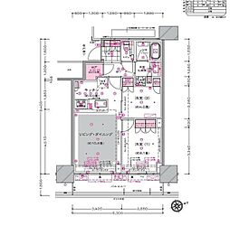 ドレッセタワー新綱島South棟 2LDKの間取図画像