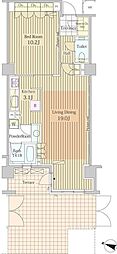 ParkAxis恵比寿 1LDKの間取図画像