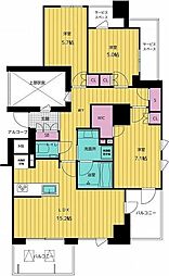 プラウド弦巻三丁目 3LDKの間取図画像