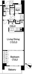ブリリアイスト三軒茶屋アイビーテラス 1LDKの間取図画像