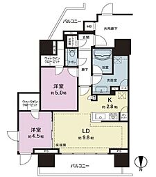 クレヴィア中野新橋 2LDKの間取図画像