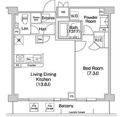 COMFORIA駒場 1LDKの間取図画像