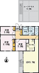 サリーレ成城 3LDKの間取図画像