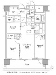 JIYUGAOKA MUSE SQUARE THE RESI 3LDKの間取図画像