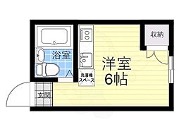 ミモザ 2階ワンルームの間取り