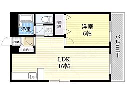 第2小美野マンション 4階1LDKの間取り