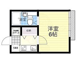 メゾンのり 1階1Kの間取り