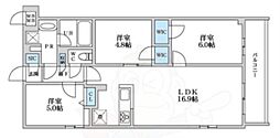 S-RESIDENCE富士見ヶ丘afford 2階3LDKの間取り