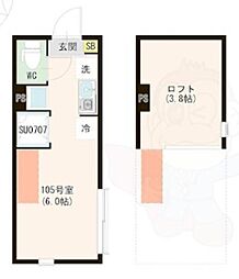 ＳＴＥＬＬＡプラス 2階ワンルームの間取り