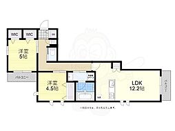 ルミエールレジデンス善福寺 2階2LDKの間取り