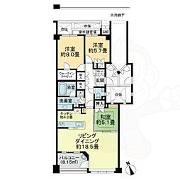グローリオ杉並宮前 1階3LDKの間取り