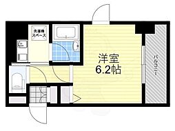 コアパレス常葉6 2階1Kの間取り