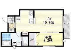 ヴェルデ 1階1LDKの間取り