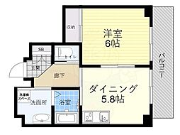 グレース桃井 1階1DKの間取り