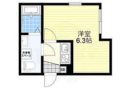 シアターハウス坂下 2階1Kの間取り