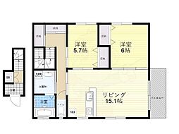 ヴェリテ 2階2LDKの間取り