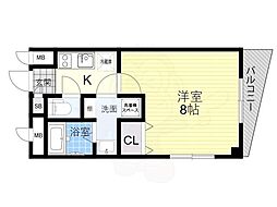 プライマル武蔵関 5階1Kの間取り