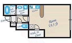 Ｍａｓ　Ｍａｎａｎａｓ 1階ワンルームの間取り