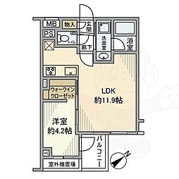 オープンレジデンシア西荻窪 2階1LDKの間取り