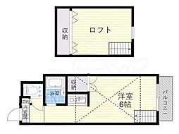 ビューラー145 2階ワンルームの間取り