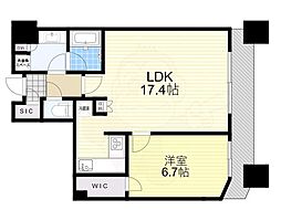 コンシェリア西新宿タワーズウエスト 1LDKの間取図画像