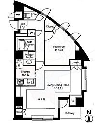 グラーサ西麻布 1LDKの間取図画像