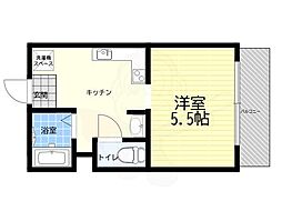 パインヒルハイムCD棟 1Kの間取図画像