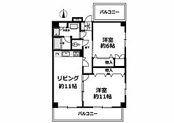 アウローラ浅草 2LDKの間取図画像
