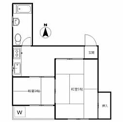 南波ビル 2Kの間取図画像